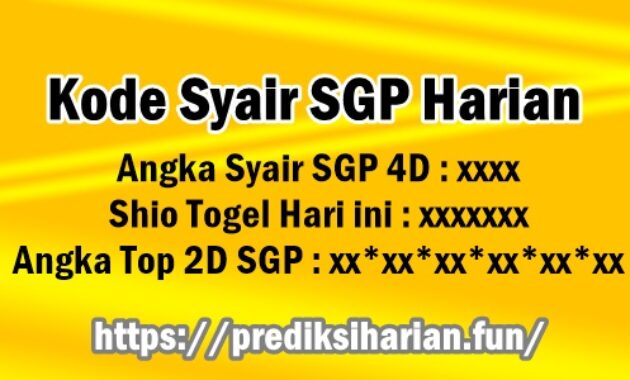 Kode Syair SGP Harian